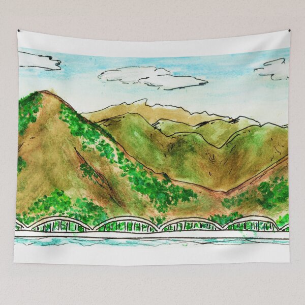Item preview, Bridge by the Mountains (View from Shinkansen) in Mixed Media designed and sold by robinyukiko.