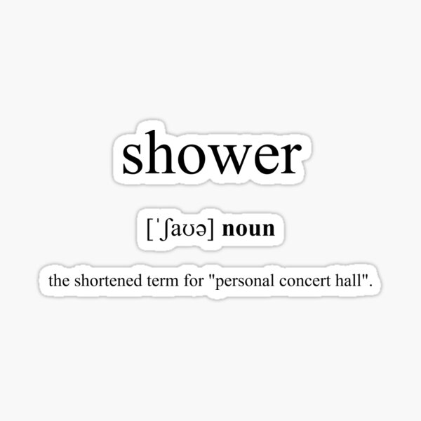 Shower Definition Dictionary Collection Sticker By Designschmiede Redbubble