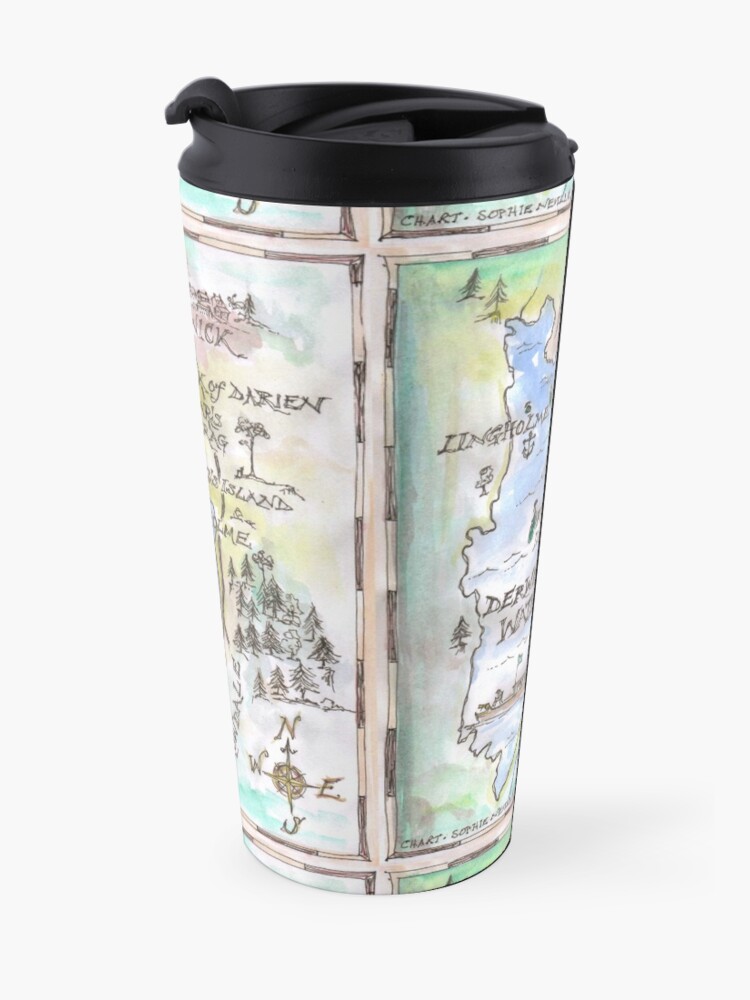 Alternate view of Swallows and Amazons map of Derwentwater by Sophie Neville - Travel Mug