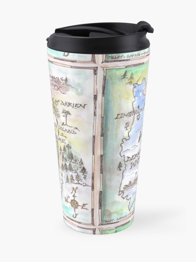 Alternate view of Swallows and Amazons map of Derwentwater by Sophie Neville - Travel Mug