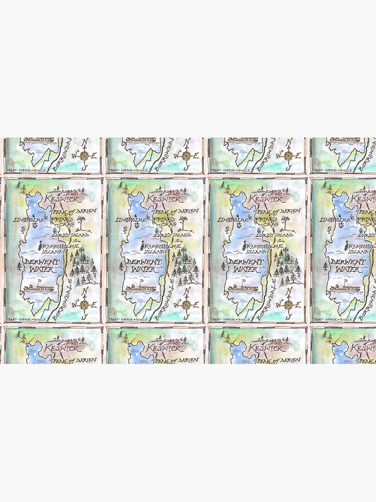 Swallows and Amazons map of Derwentwater by Sophie Neville - by SophieNeville