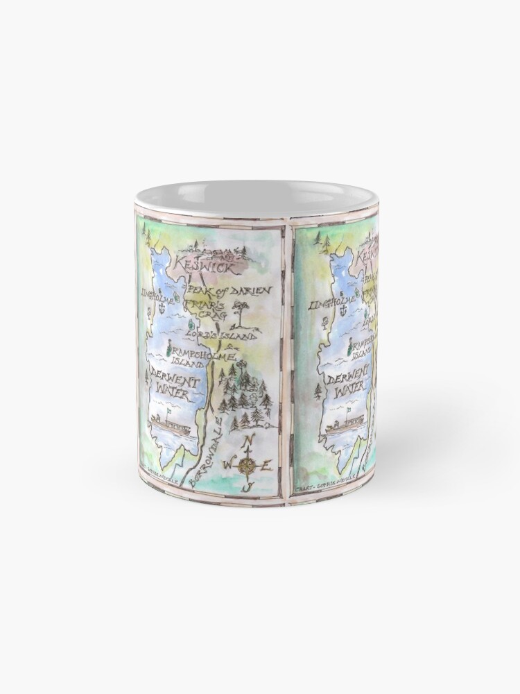 Alternate view of Swallows and Amazons map of Derwentwater by Sophie Neville - Mug