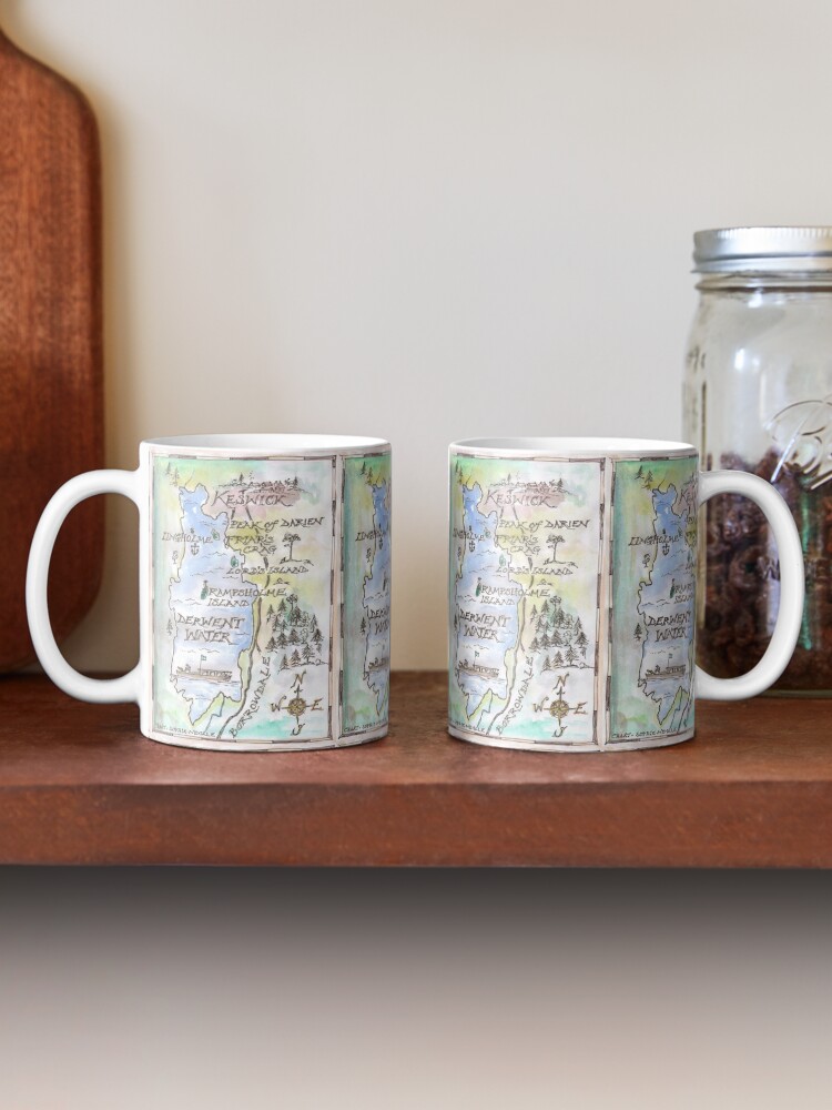 Alternate view of Swallows and Amazons map of Derwentwater by Sophie Neville - Mug