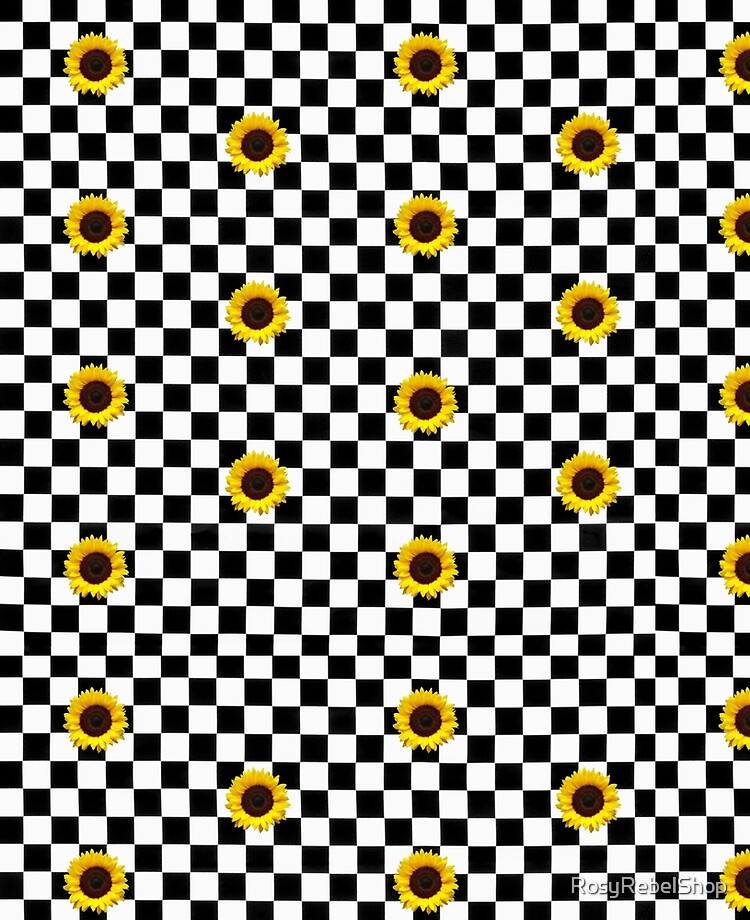 checkers with sunflowers\