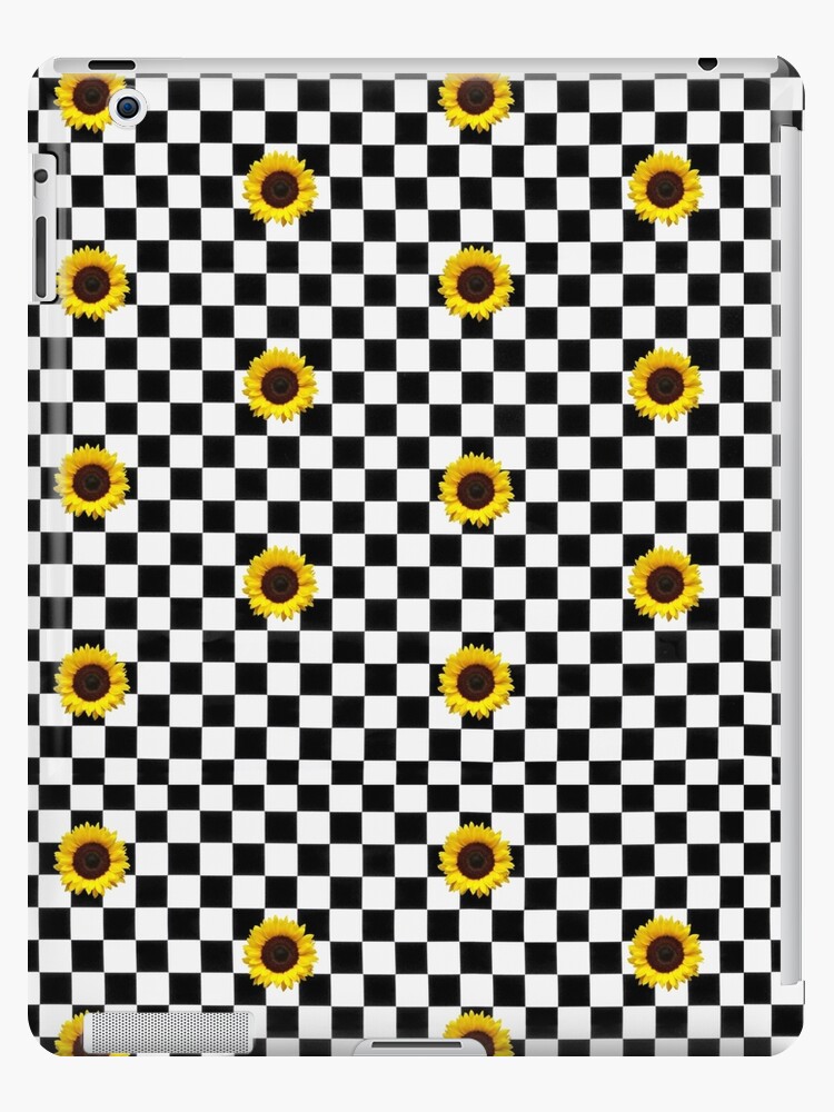 checkers with sunflowers\
