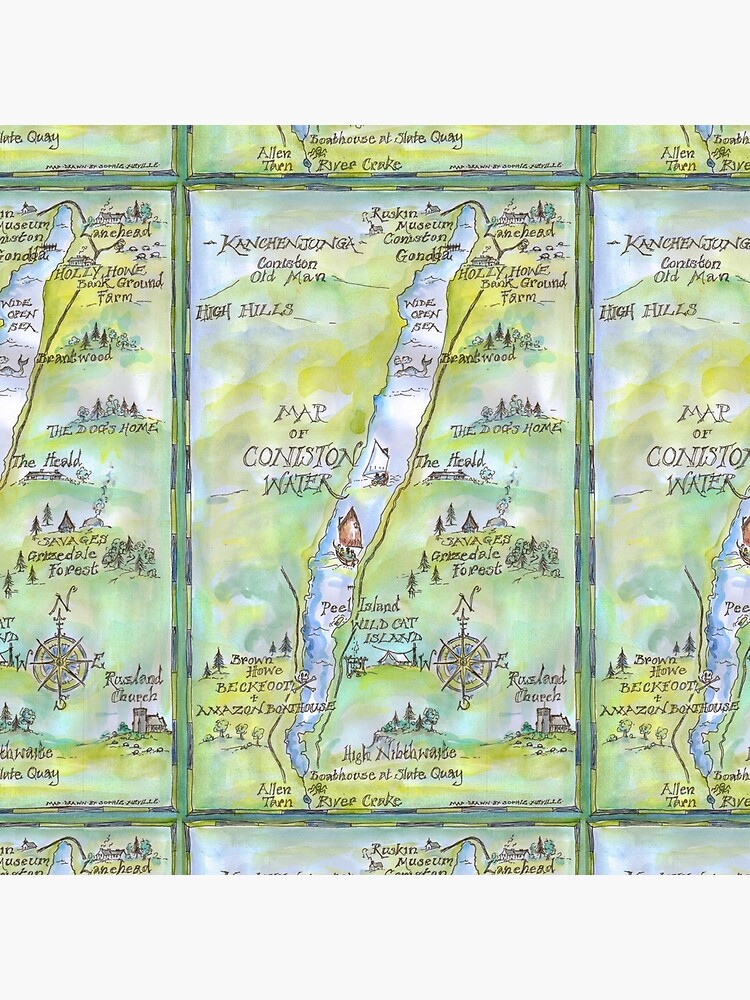 Swallows and Amazons map of Coniston Water - by SophieNeville