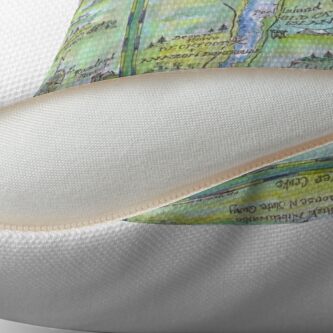 Alternate view of Swallows and Amazons map of Coniston Water - Throw Pillow