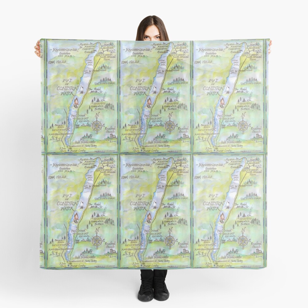 Swallows and Amazons map of Coniston Water - Scarf