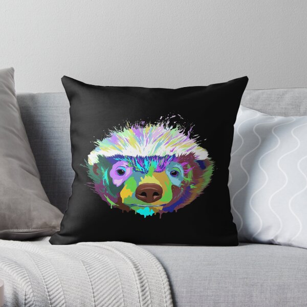 Splash Honey Badger Throw Pillow