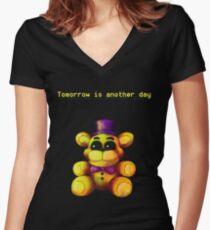 Five Nights at Freddy's - FNaF 4 - Tomorrow is Another Day Women's Fitted V-Neck T-Shirt