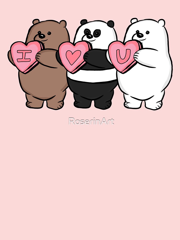 We Bare Bears Valentine S Day I Love You Hearts Kids T Shirt By Roserinart Redbubble