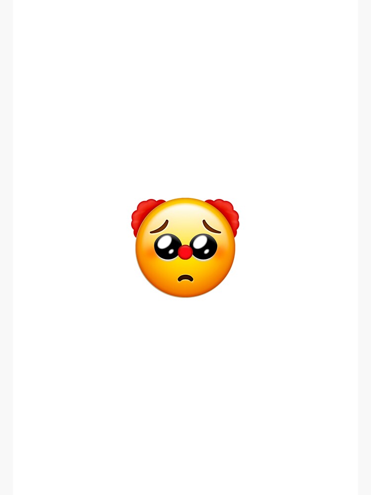 Clown Sad Face Emoji Sticker For Sale By Amanoi2013 Redbubble   Bg,f8f8f8 Flat,750x,075,f Pad,750x1000,f8f8f8 