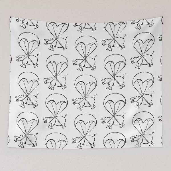 Item preview, Hippo in a parachute - designed and sold by SophieNeville.