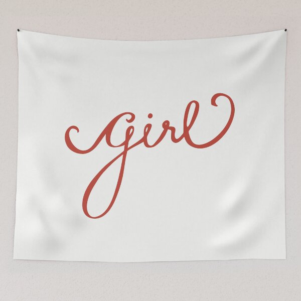 Item preview, GIRL Calligraphy Red designed and sold by JennieCarolina.