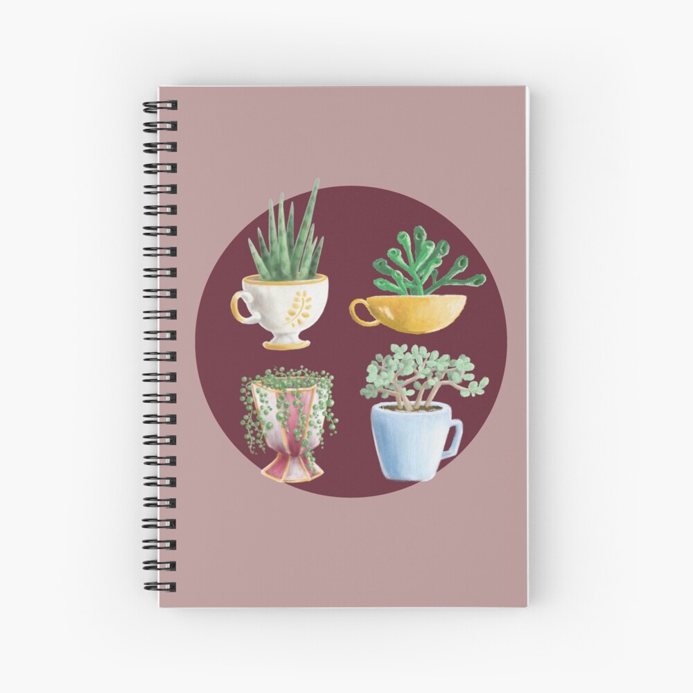 teacup succulents Spiral Notebook