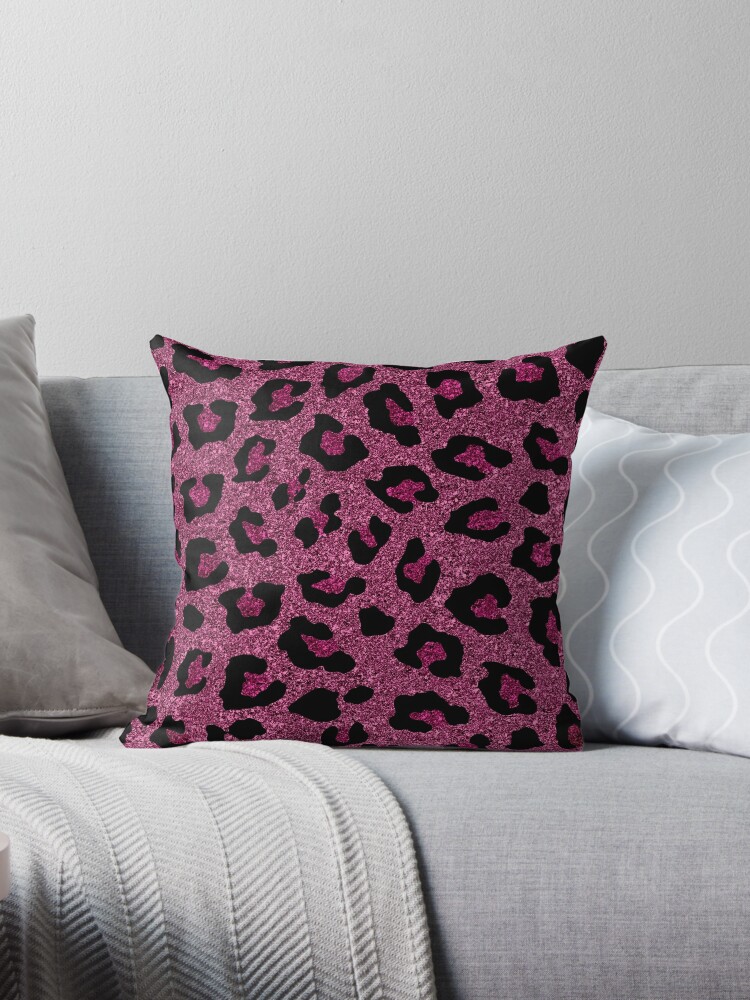 Bright Pink, Blue and Black Leopard Print | Poster