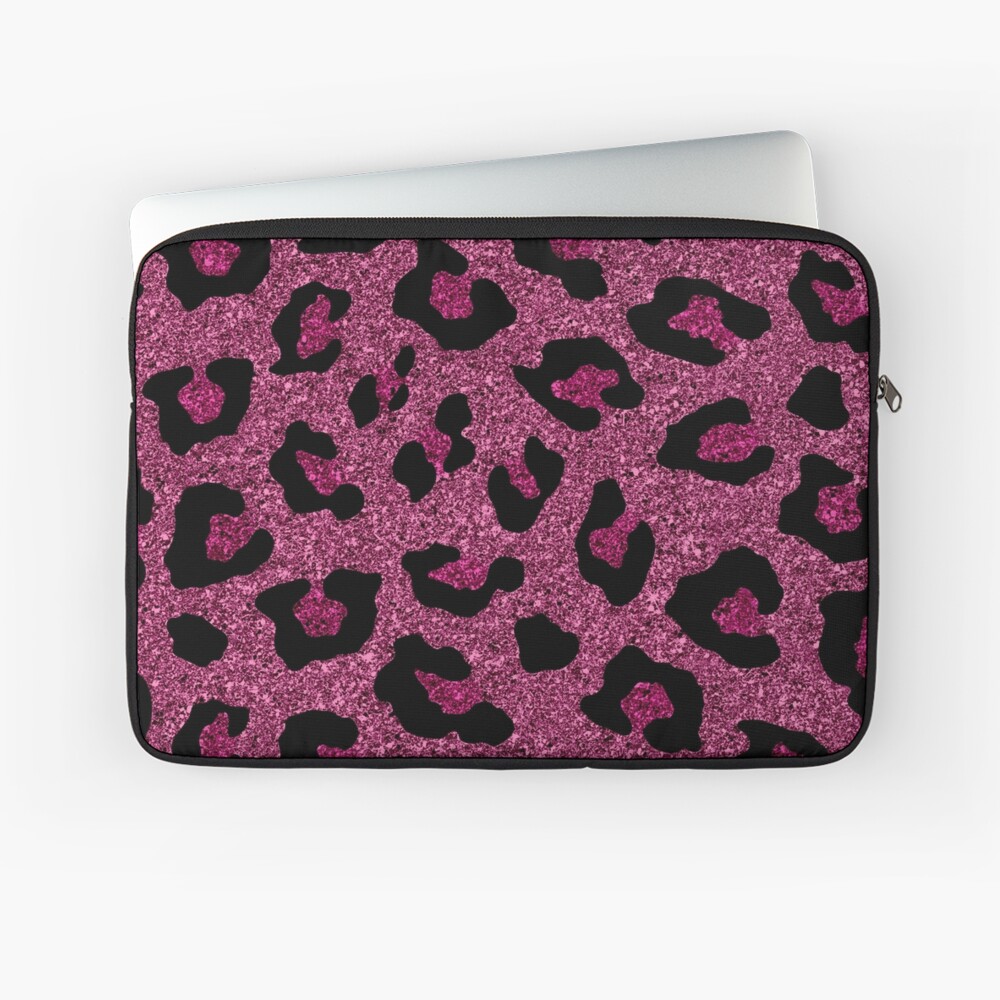 Pink Black Leopard Print Faux Glitter | iPad Case & Skin