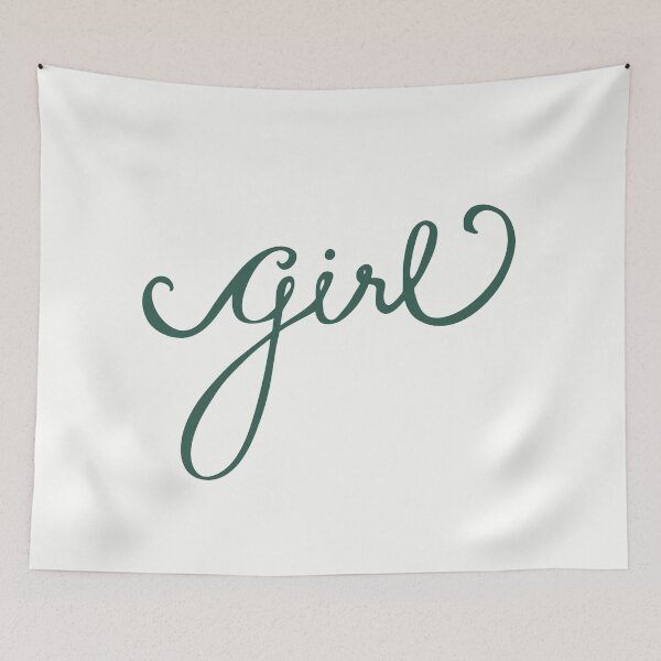 Item preview, GIRL Calligraphy Green designed and sold by JennieCarolina.