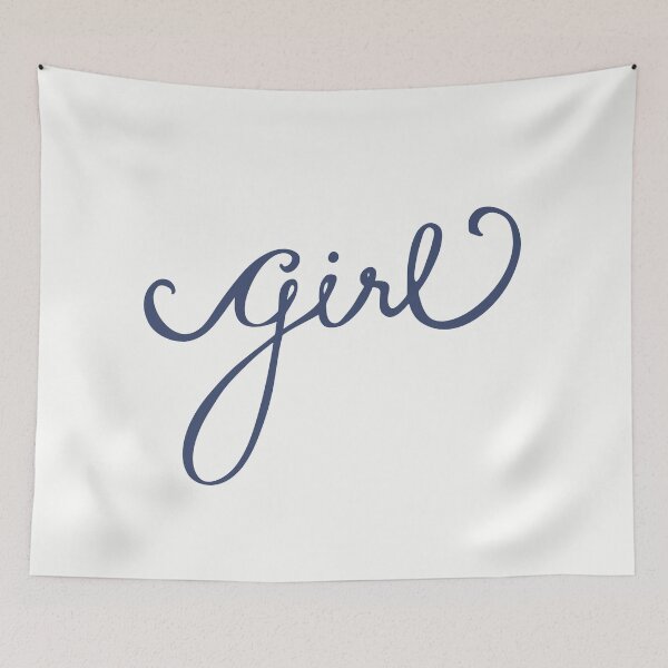 Item preview, GIRL Calligraphy Blue designed and sold by JennieCarolina.