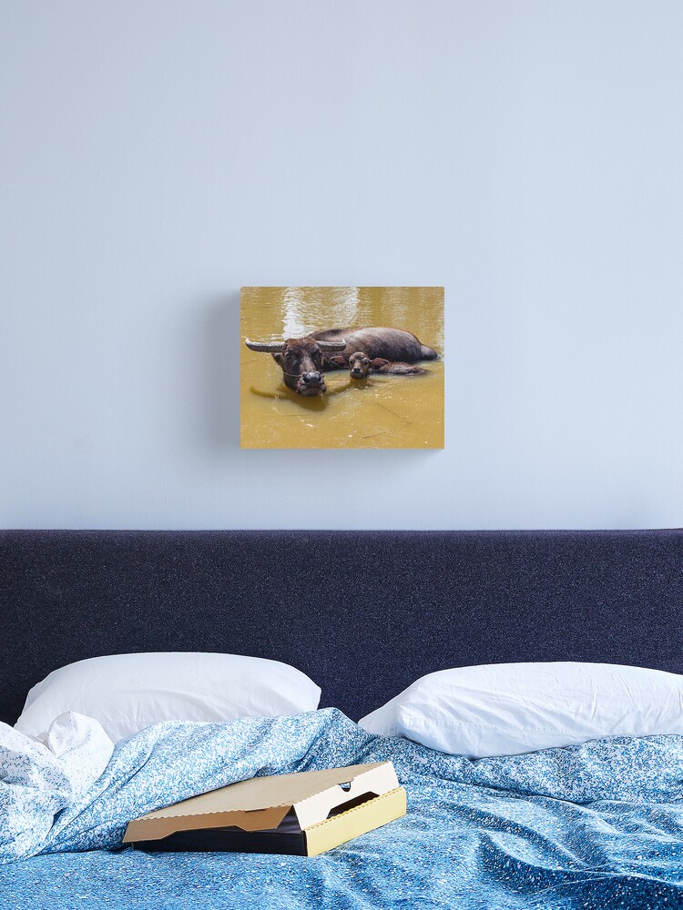 Thumbnail 2 of 3, Canvas Print, Water Buffalo and Calf designed and sold by darren-j-mcleod.