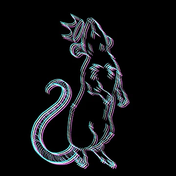 Artwork thumbnail, 3D effect rat by Rossalade