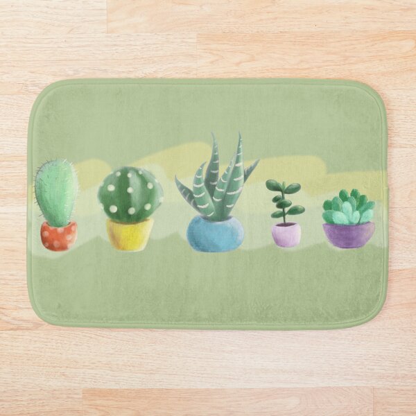 cute cacti Bath Mat