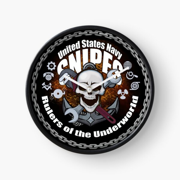US Navy Snipes Fire in the hole (Color) Round Sticker Clock