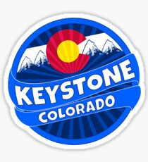 Keystone Colorado flag mountain burst Sticker