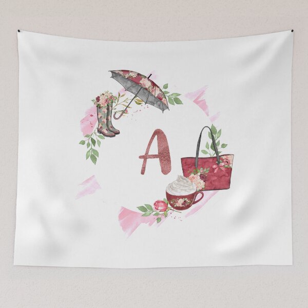 Item preview, Pretty in Pink Monogram A - Alphabet Letter A designed and sold by MysticMagpie.
