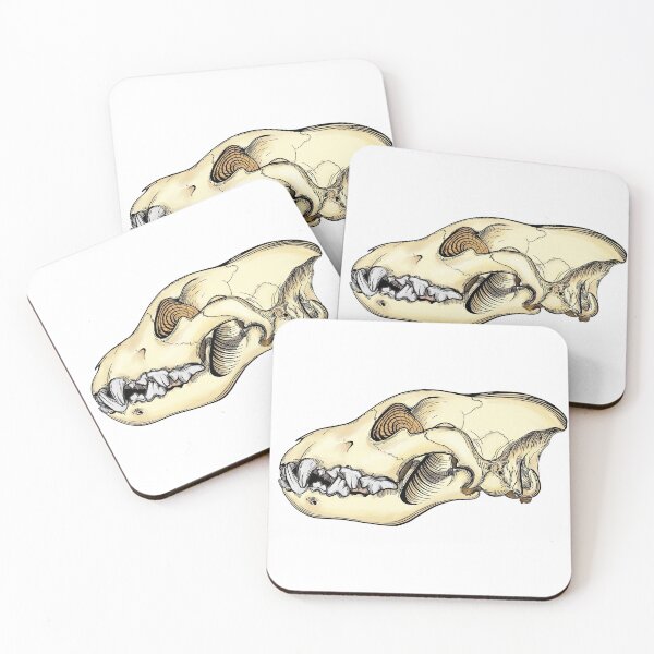 Item preview, Hyena Skull Scientific Illustration Pen and Ink with Digital Watercolor Wash designed and sold by Zit-Zat-Zot.