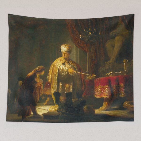 Item preview, Daniel and Cyrus before the Idol Bel by Rembrandt (1633) designed and sold by allhistory.