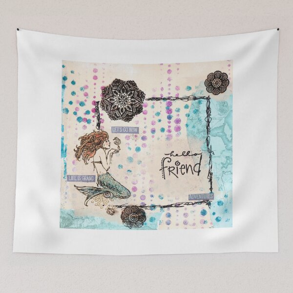 Item preview, Mermaid: hello friend designed and sold by 123ArtDesigns.