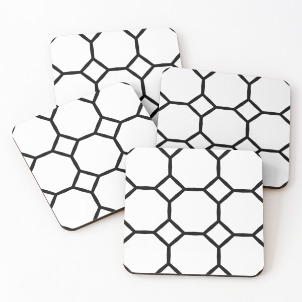 Item preview, Black and White Honeycomb Pattern designed and sold by Poetic Patterns Studio.