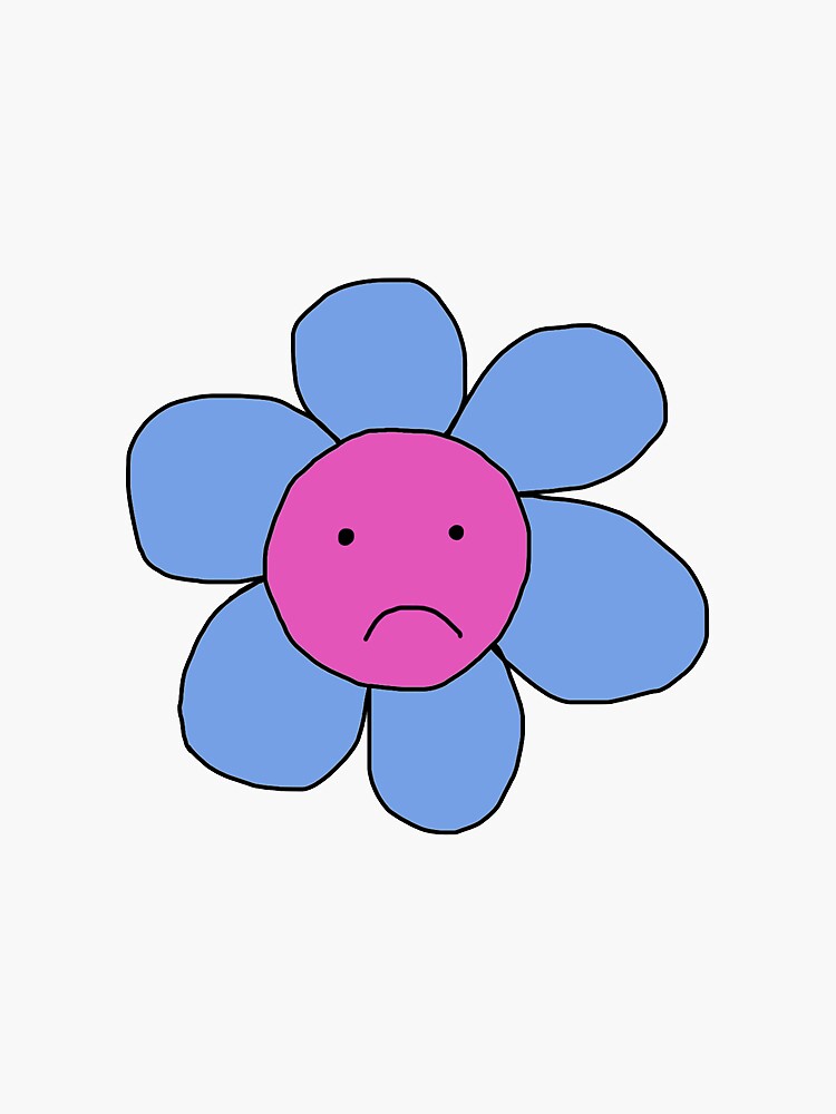 Sad Flower Sticker For Sale By Mayaoh Redbubble