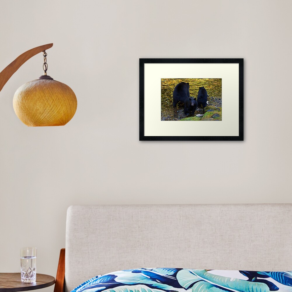 "Hey mom, someone's taking our photograph!" Framed Art Print