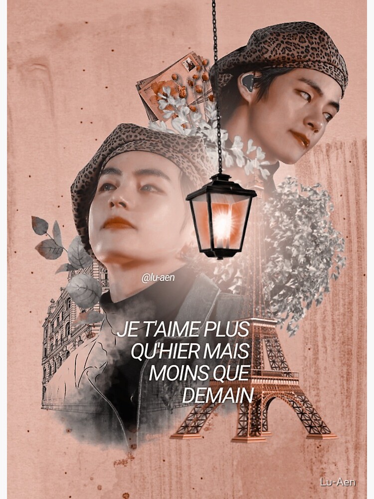 I love you more than yesterday and but less than tomorrow -Taehyung edit by  Lu-Aen- Art Board Print by Lu-Aen