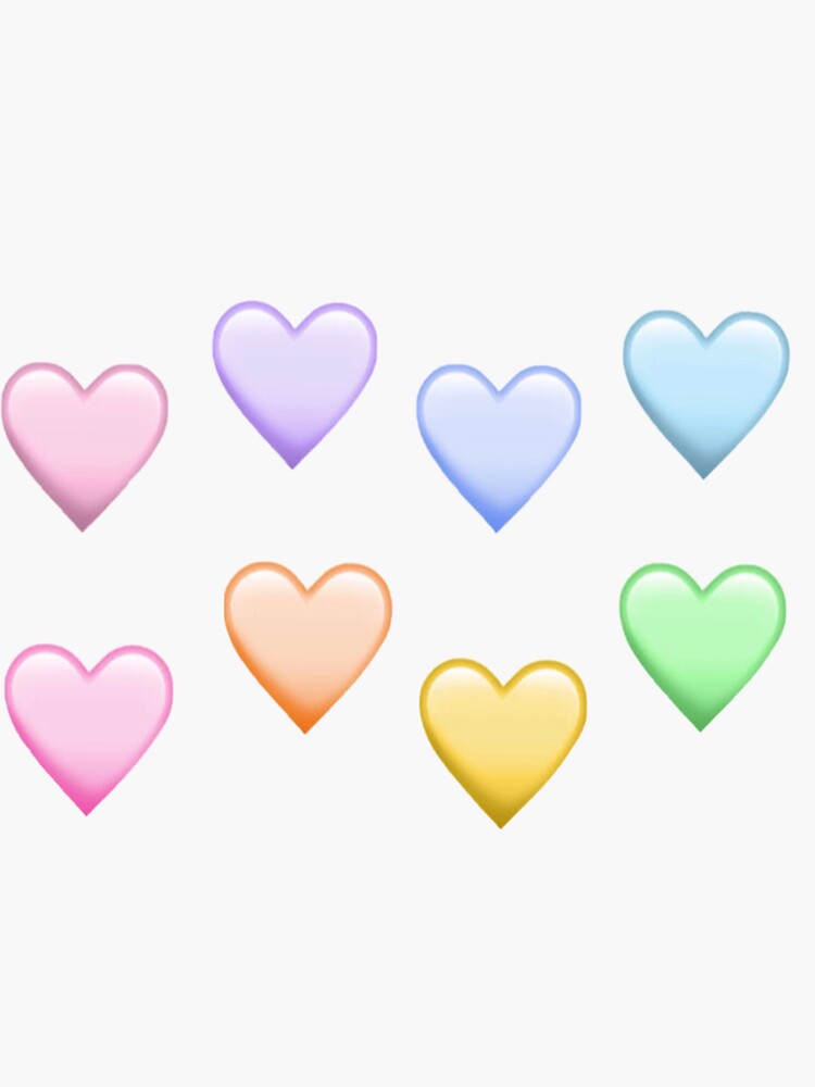 "Pastel Heart Emojis Sticker Set" Sticker for Sale by rhistraz Redbubble