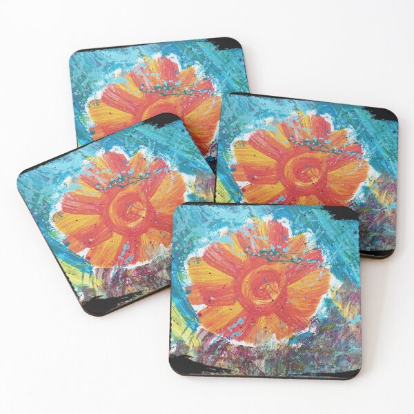 Item preview, Painted Cheerful Flower in Orange  designed and sold by Elaine Clift.