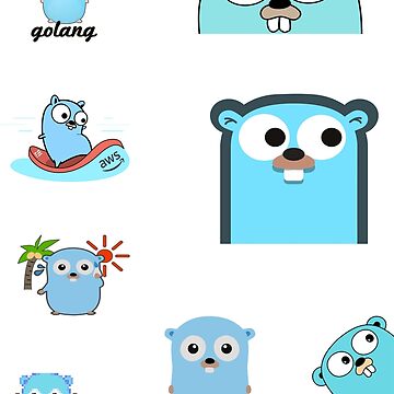 "golang sticker pack" Sticker for Sale by leesander | Redbubble