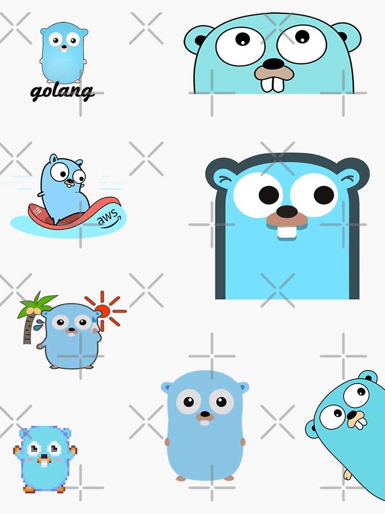 "golang sticker pack" Sticker for Sale by leesander | Redbubble