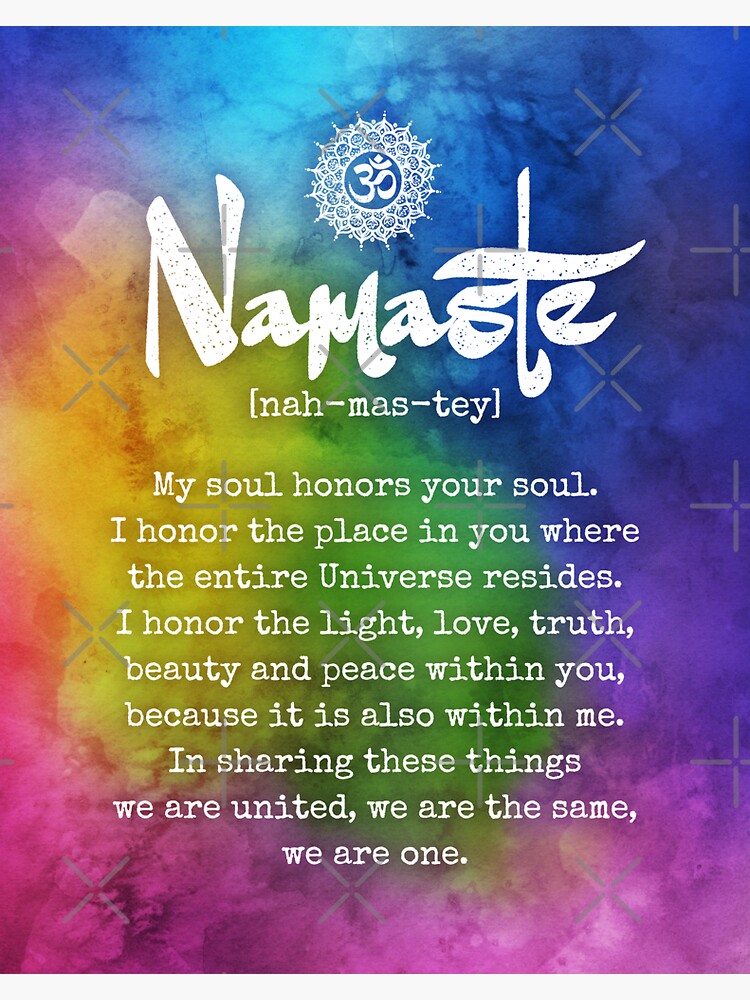 Namaste Meaning Spiritual Inspiring Quotes Sticker For Sale By   Bg,f8f8f8 Flat,750x,075,f Pad,750x1000,f8f8f8 