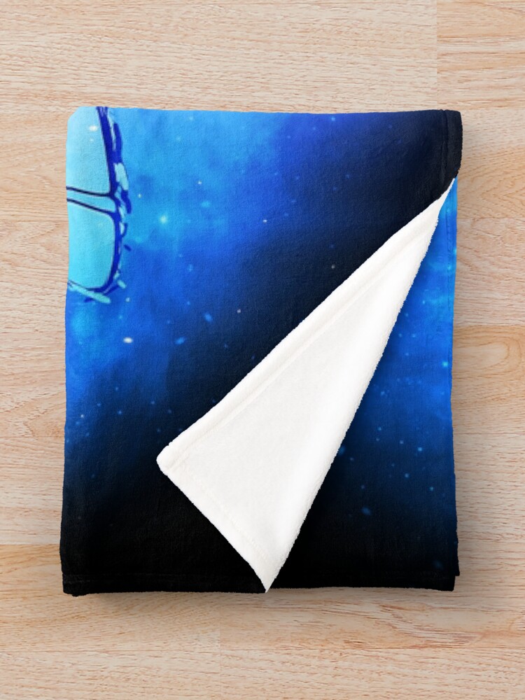 Alternate view of Rick, Morty, and Summer escabing in the space cruiser in space, nebula illustration Throw Blanket
