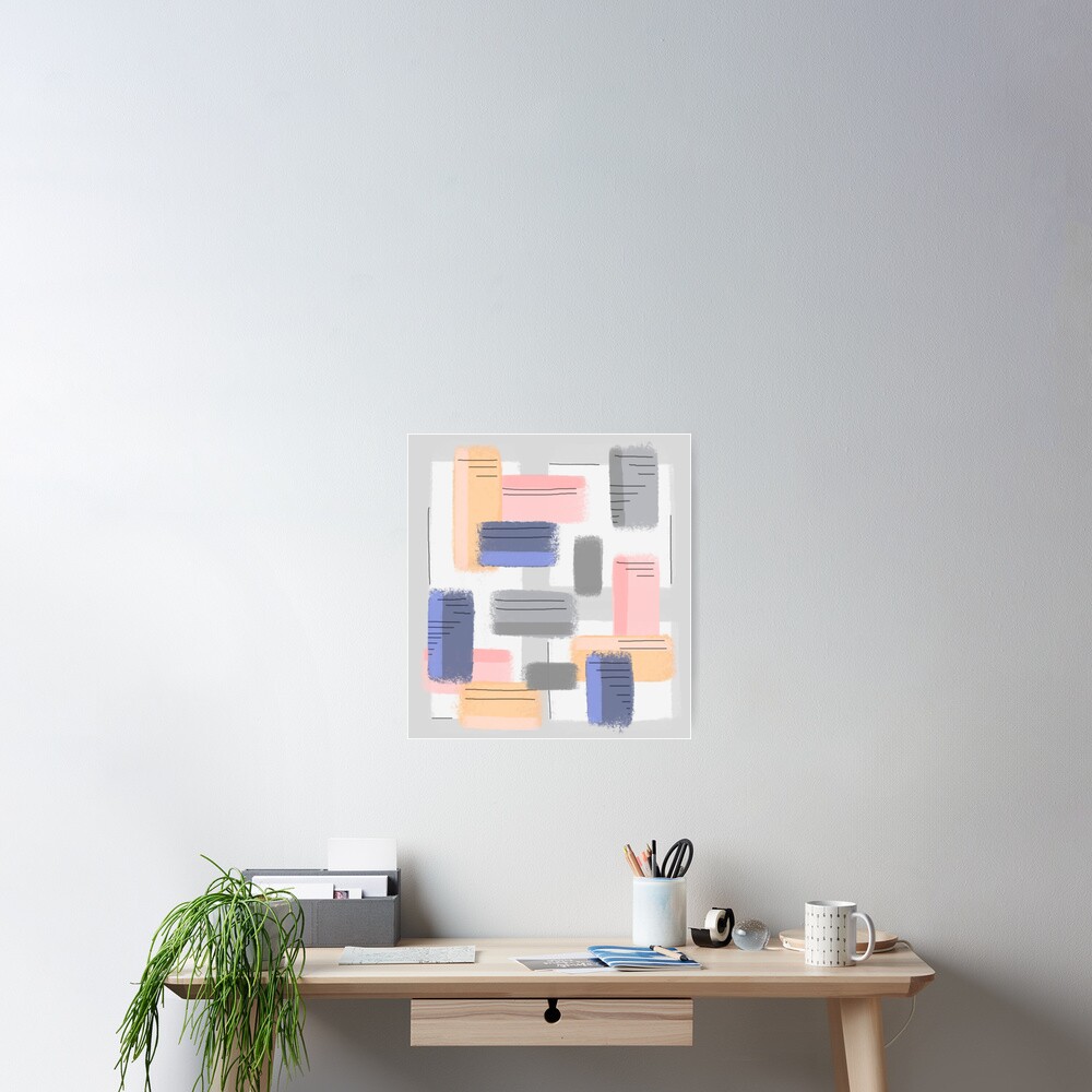Mod Chalk Nod Abstract Poster