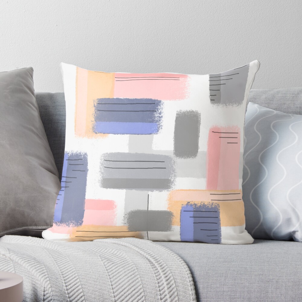 Mod Chalk Nod Abstract Throw Pillow