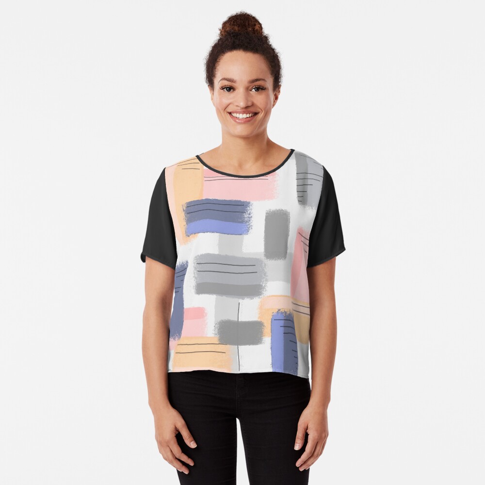 Mod Chalk Nod Abstract Chiffon Top