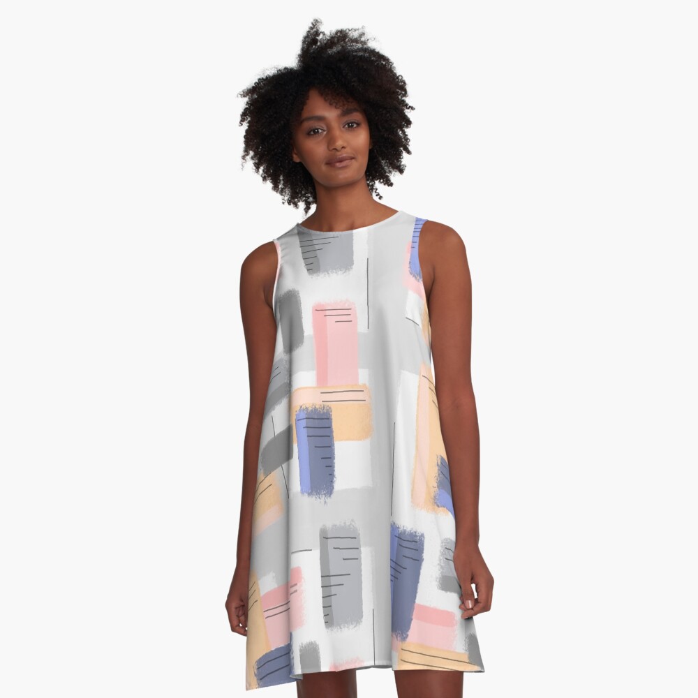 Mod Chalk Nod Abstract A-Line Dress