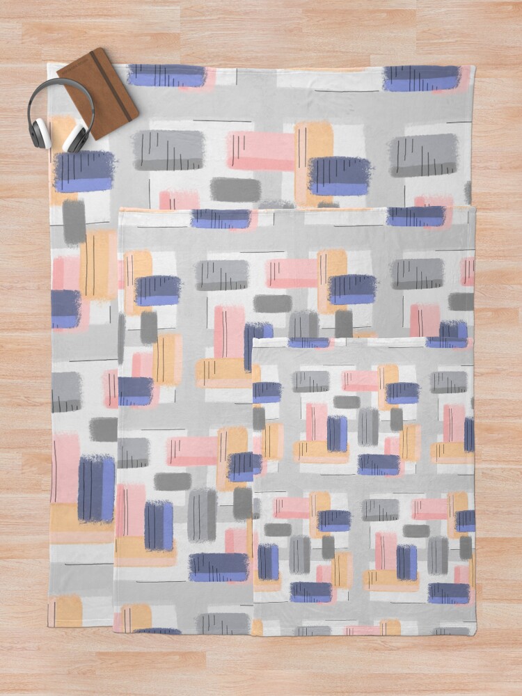 Alternate view of Mod Chalk Nod Abstract Throw Blanket