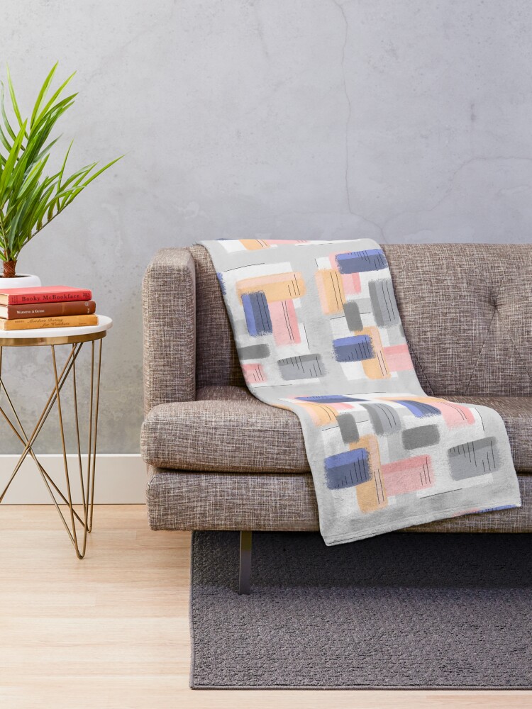Alternate view of Mod Chalk Nod Abstract Throw Blanket
