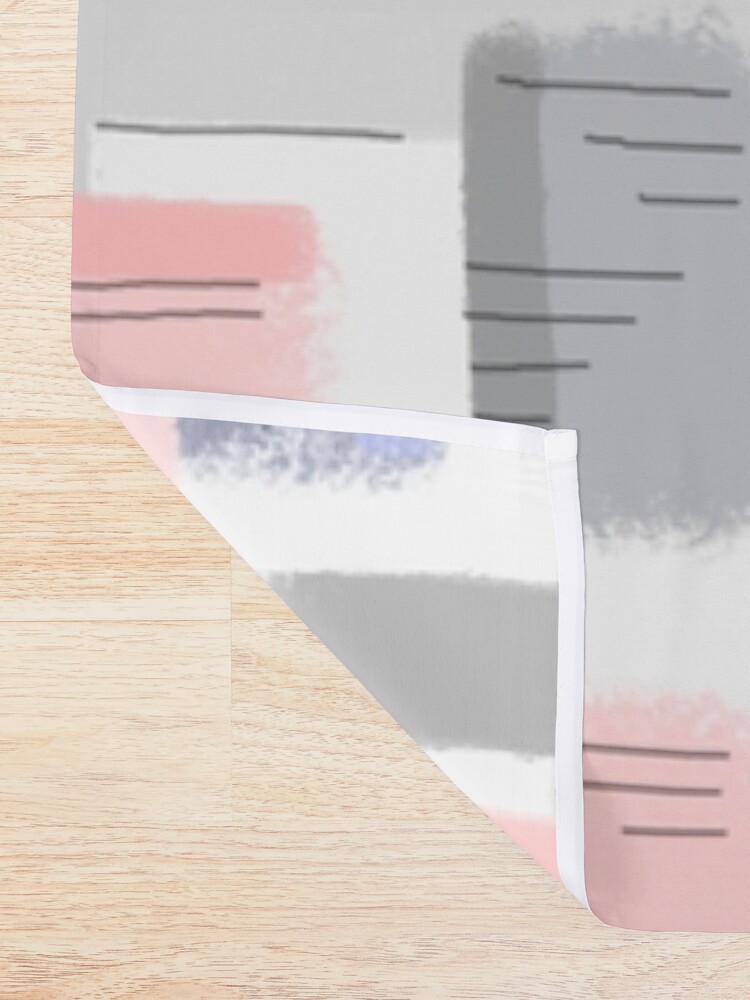 Alternate view of Mod Chalk Nod Abstract Shower Curtain