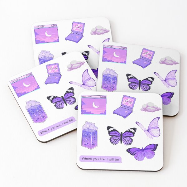 Item preview, purple aesthetic sticker set cute  designed and sold by aesthetics4you.